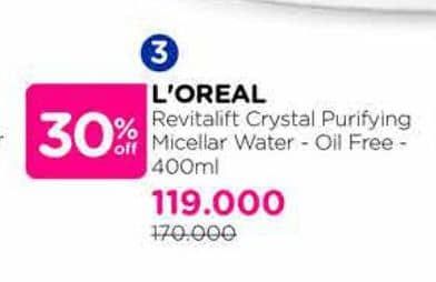 Promo Harga Loreal Revitalift Crystal Purifying Micellar Water 400 ml - Watsons