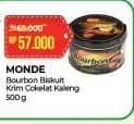 Promo Harga Monde Bourbon Choco, Biskuit Cokelat Krim Cokelat, Black 500 gr - Alfamart