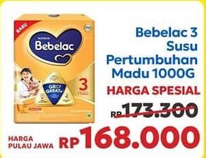 Promo Harga Bebelac 3 Susu Pertumbuhan Madu 1000 gr - Indomaret