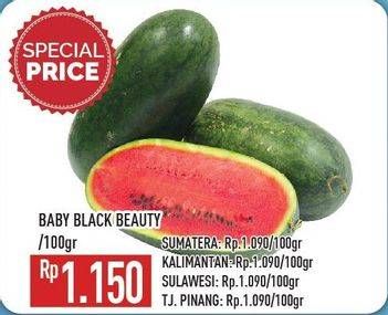 Promo Harga Semangka Baby Black Beauty per 100 gr - Hypermart
