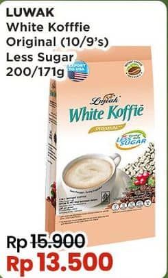 Promo Harga Luwak White Koffie Original, Less Sugar per 10 sachet 20 gr - Indomaret