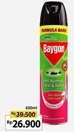 Promo Harga BAYGON Insektisida Spray 600 ml - Alfamart