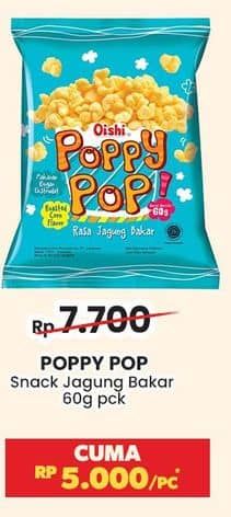 Promo Harga Oishi Poppy Pop Jagung Bakar 60 gr - Indomaret