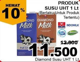 Promo Harga DIAMOND Milk UHT 1000 ml - Giant