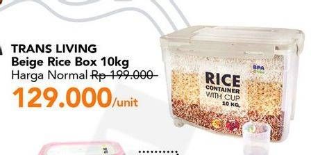 Promo Harga Rice Box Beige 10 kg - Carrefour