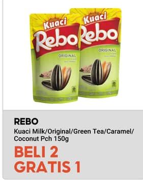 Promo Harga Rebo Kuaci Bunga Matahari Coconut, Green Tea, Milk, Original, Caramel 150 gr - Indomaret