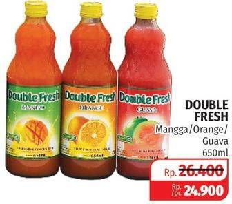 Promo Harga DOUBLE FRESH Drink Concentrate Mango, Orange, Guava 650 ml - Lotte Grosir