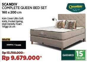 Promo Harga Quantum Scandiv Complete Queen Bed Set 160 X 200 Cm  - COURTS