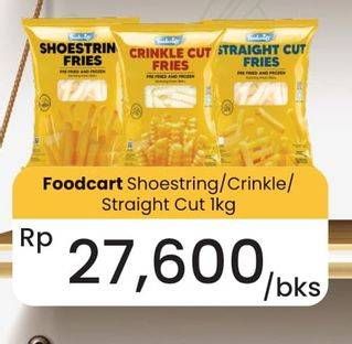 Promo Harga Foodcraf French Fries Crinkle Fries, Shoestring Fries, Straight Cut 1 kg - Carrefour