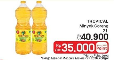 Promo Harga Tropical Minyak Goreng 2000 ml - LotteMart