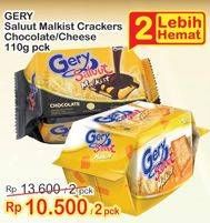 Promo Harga GERY Malkist Chocolate, Sweet Cheese per 2 pcs 110 gr - Indomaret