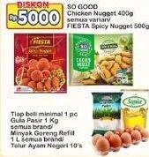 Promo Harga SO GOOD Chicken Nugget Semua Varian 400g/FIESTA Spicy Nugget 500g  - Indomaret