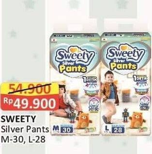 Promo Harga Sweety Silver Pants L28, M30 28 pcs - Alfamart