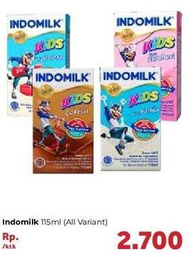 Promo Harga INDOMILK Susu UHT Kids All Variants 115 ml - Carrefour