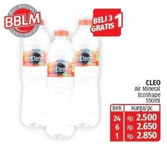 Promo Harga Cleo Air Minum 550 ml - Lotte Grosir
