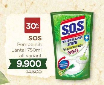 Promo Harga SOS Pembersih Lantai Sereh 700 ml - Watsons