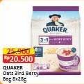 Promo Harga Quaker Oatmeal 3 In 1 Berry Burst per 8 pcs 30 gr - Alfamart
