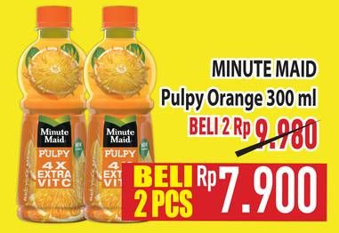 Promo Harga Minute Maid Juice Pulpy Orange 300 ml - Hypermart