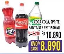Promo Harga COCA COLA/ FANTA/ SPRITE Minuman Soda 1.5ltr  - Hypermart
