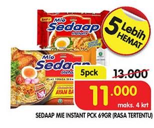 Promo Harga SEDAAP Mie Kuah 69 gr - Superindo