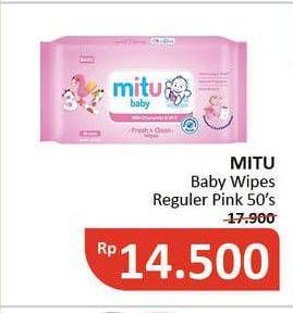 Promo Harga MITU Baby Wipes Pink With Chamomile Vit E 50 pcs - Alfamidi