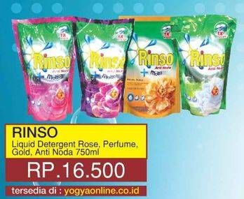 Promo Harga RINSO Liquid Detergent Rose, Perfume, Gold, Anti Noda 750 ml - Yogya