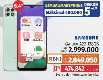 Promo Harga SAMSUNG Galaxy A22  - LotteMart