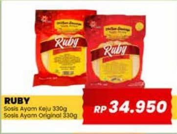 Promo Harga Ruby Sosis  Ayam Original, Keju 330 gr - Yogya