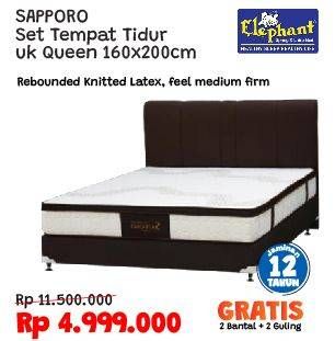 Promo Harga ELEPHANT Sapporo Rebounded Complete Bed Set 160x200cm  - COURTS
