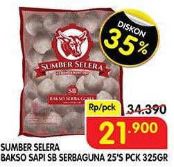 Promo Harga SUMBER SELERA Bakso Sapi SB Serba Guna 25 pcs - Superindo