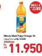 Promo Harga MINUTE MAID Juice Pulpy Orange 1000 ml - Carrefour