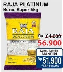 Promo Harga Raja Platinum Beras Slyp Super 5000 gr - Alfamart