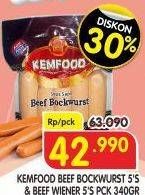 Promo Harga KEMFOOD Beef Bockwurst & Beef Wiener 340 g  - Superindo