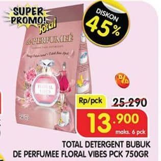Promo Harga Total Detergent Powder de Perfumee 750 gr - Superindo