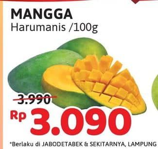 Promo Harga Mangga Harum Manis per 100 gr - Alfamidi