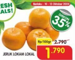 Jeruk Lokam Lokal per 100 gr Diskon 35%, Harga Promo Rp1.790, Harga Normal Rp2.790