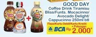 Promo Harga Good Day Coffee Drink Tiramisu, Funtastic Mocacinno, Avocado Delight, Cappucino 250 ml - Indomaret