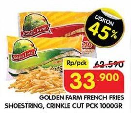 Promo Harga Golden Farm French Fries Shoestring, Crinkle 1000 gr - Superindo