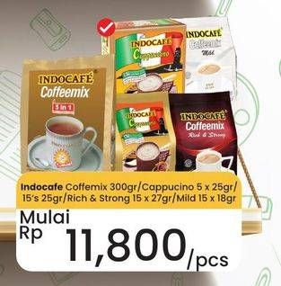Promo Harga Indocafe Coffemix/Cappucino/Rich & Strong/Mild  - Carrefour
