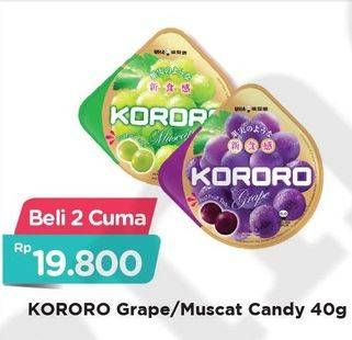 Promo Harga KORORO Candy Grape, Muscat Jelly per 2 pcs 40 gr - Alfamart