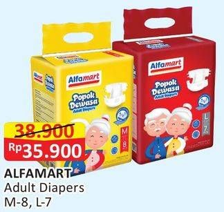 Promo Harga Alfamart Adult Diapers M8, L7 7 pcs - Alfamart