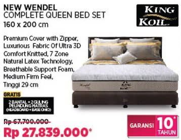 Promo Harga King Koil Wendel Kasur Queen 160x200cm  - COURTS