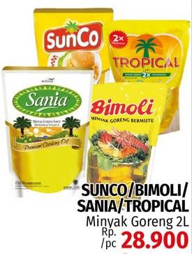 SUNCO/ BIMOLI/ SANIA/ TROPICAL Minyak Goreng 2 L
