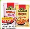 Promo Harga Wonhae Topokki Snack Creamy Rose, Spicy Sweet 80 gr - Alfamart