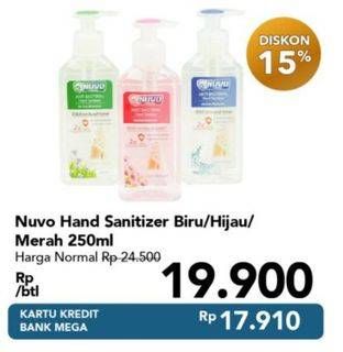 Promo Harga NUVO Hand Sanitizer Cool Breeze, Fresh Blossom, Spring Nature 250 ml - Carrefour