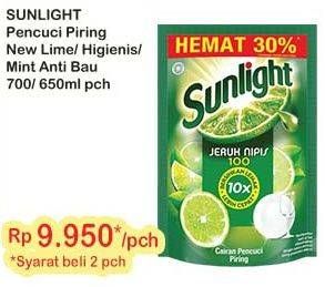 Promo Harga Sunlight Pencuci Piring Anti Bau With Daun Mint, Higienis Plus With Habbatussauda, Jeruk Nipis 100 650 ml - Indomaret