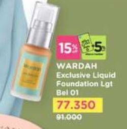 Promo Harga Wardah Exclusive Liquid Foundation 01 Light Bel  - Watsons