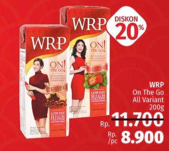 Promo Harga WRP Susu Cair On The Go All Variants 200 gr - LotteMart