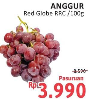 Promo Harga Anggur Red Globe RRC per 100 gr - Alfamidi