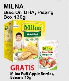 Promo Harga Milna Biskuit Bayi 6+ Original, Pisang 130 gr - Alfamart